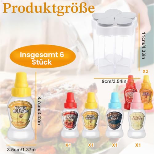 YTAXYZWR Gewürzstreuer Camping Set 2er Pack kompakte Gewürzbehälter 5-in-1 Design mit 4 kleinen Streuern tragbar 9x9x11 cm für Outdoor Reisen Picknick Auto Reise platzsparend Aufbewahrung praktische