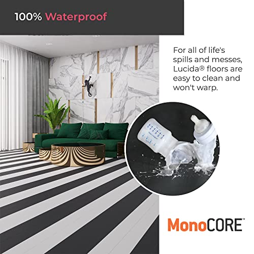 Lucida Surfaces Luxury Vinyl Flooring Tiles | Interlocking Flooring For Diy Installation | Sample Solid Color-Look Plank | Licorice | Monocore | 5.2" X 12" #TOP4