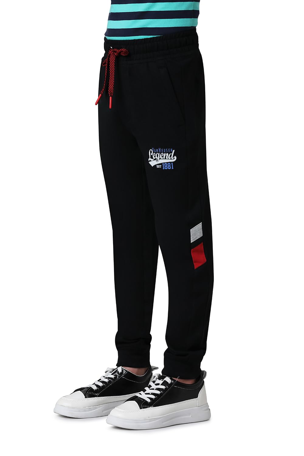 Van Heusen Boys Regular Fit Joggers - Cotton Terry Blend - Smart Tech, Easy Stain Release, Anti Stat, Ultra Soft, Moisture Wicking_52403_Black_11-12 Years 1