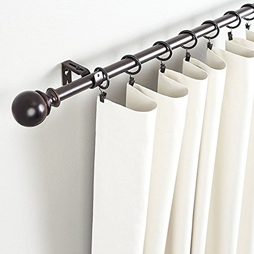 image for Lansian 100Pack Curtain Rings with Clips Hooks, Black Metal Stainless 