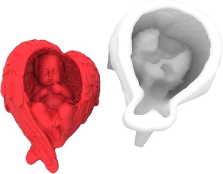 Baby Angel Candle Silcione Mold Soap Mold Fondant Chocolate Cake Dessert Mousse Baking Tools for Epoxy Resin, Wax,Polymer Clay, Plaster