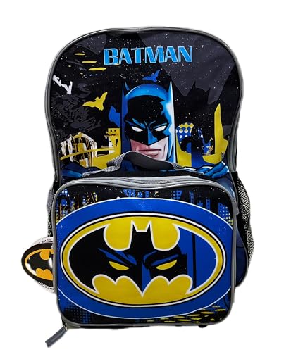 AI ACCESSORY INNOVATIONS Batman Full Size 16 Inch Backpack with Detachable Lunch Box