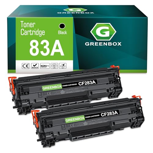 Cartouche de toner HP 83A CF283A GREENBOX compatible LaserJet Pro M125nw M127fn M225dw 2 noirs