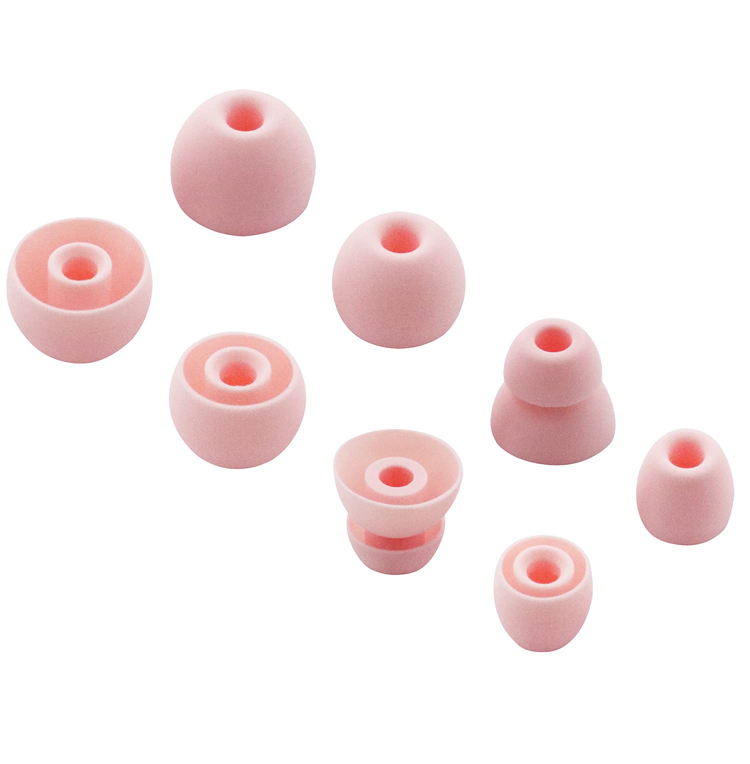 ALXCD Replacement Ear Tips for Powerbeats Pro Headphone, 4 Pairs S/M/L/D 4 Sizes Soft Silicone Earbud Tips Eartips, Fit for Powerbeats Pro 4 Pairs (Cloud Pink)