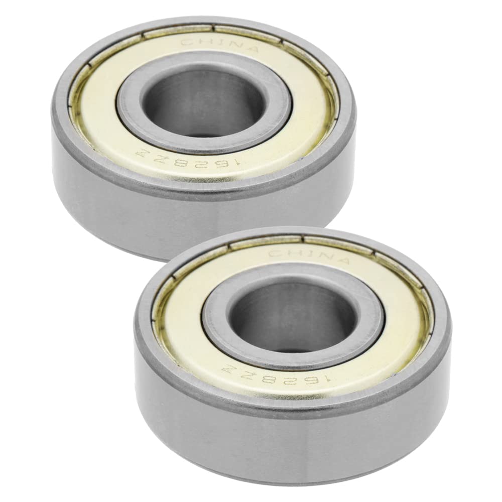 [2-Pack] 1628-ZZ - Deep Groove Radial Ball Bearing 5/8 in x 1-5/8 in x 1/2 in (ID x OD x Width) | 15.875 mm x 41.275 mm x 12.7 mm (ID x OD x Width) with Double Metal Shield