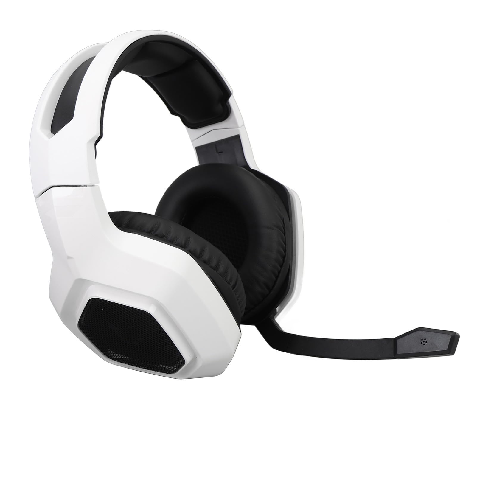 Cuffie da Gioco, Microfono con Cancellazione Attiva del Rumore Cuffie da Gioco per PC Bluetooth a Bassa Latenza 2.4G, con Microfono Cuscinetti Auricolari in Memory Foam per Switch PC (WHITE)