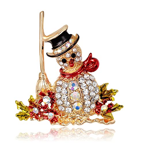 Image of Christmas Pin, Christmas Brooch Pins, Rhinestone Crystal Christmas Enamel Pin, Vintage Christmas Brooch for Women, Christmas Jewelry Pins for Xmas Decorations