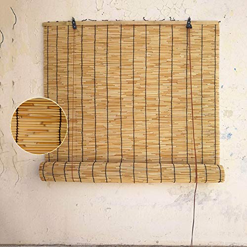 Jolan Persianas Enrollables De Bambú-Cortinas De Caña-Persianas Romanas,Sombrilla Exterior,Estor Enrollable Transpirables Y Resistentes A Los Rayos UV,Interior,Ventanas,80x180cm/31.5x71in Cover