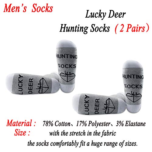 JXGZSO 2 Pairs Lucky Deer Hunting Socks Hunting Gift Ideas for Hunting Dad/Husband/Grandpa2