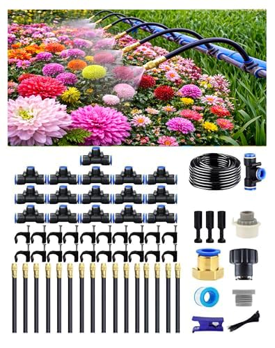 Système d'Irrigation Goutte-à-Goutte, Arrosage Automatique de Jardin, Buse Brumisatrice Réglable 360°, Tête d'Arroseur Rotative à Haut Débit pour...