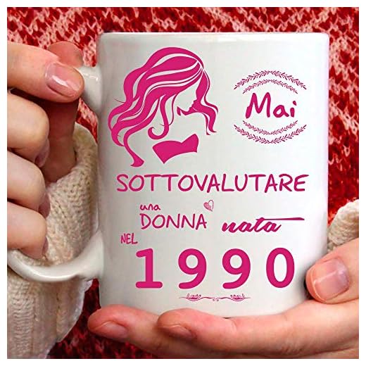 Taza 1990 cumpleaños mujer 31 años Idea regalo Nunca subestimar una mujer nacida en 1990
