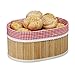 Relaxdays 10020573 Cestino per Pane in Bambù Inserto di Stoffa HxLxP: 16,5 x 33,5 x 23,5 cm Cesto Porta-pane e Panini Beige