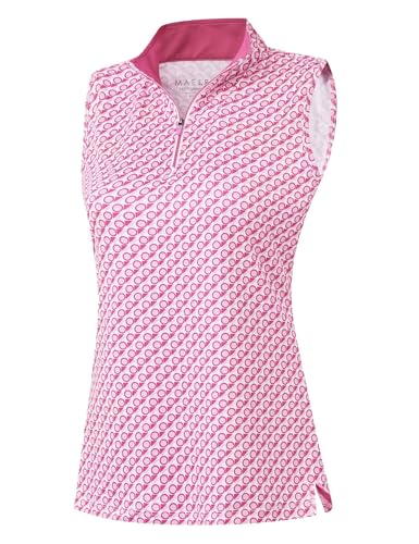 Women's Golf Sleeveless Shirts Quarter Zip Up Tennis Polo Print Shirts for Women Collared Lightweight Tennis Tank Top - image 1