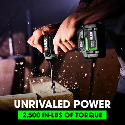 Image of FLEX 24V Brushless Cordless 2-Tool Combo Kit: 1 /2-Inch Drill Driver with Turbo Mode and 1 /4-Inch Quick Eject Hex Impact Driver with 2.5Ah, 5.0Ah Lithium Batteries and 160W Fast Charger - FXM204-2B