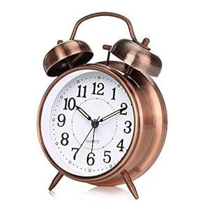 otumixx Doppelglockenwecker Analog Quarzwecker mit Nachtlicht | Lauter Alarm | Kein Ticken | Ger?uschlos Retro Wecker…
