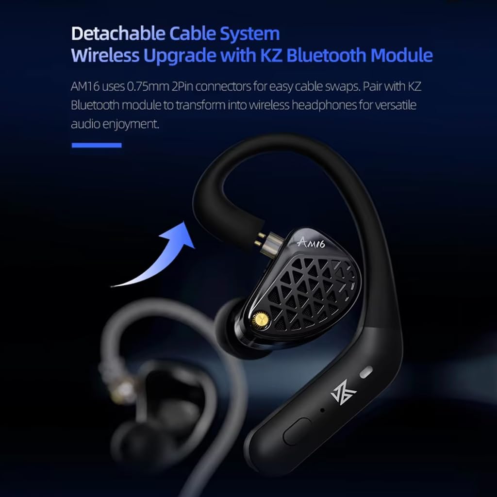 KZ AM16 in-Ear Monitor Earphones, 16-Driver Hi-Fi Wired IEMs, Bass