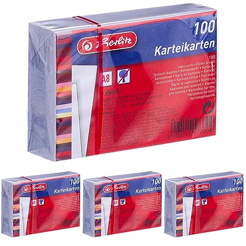 Herlitz Karteikarten A8, blanko, 100 Stück