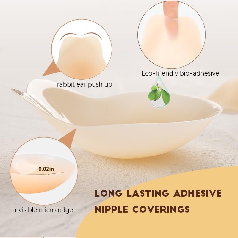 DEPOVOR Seamless Cover Ultra-Thin Lifting Sticky Petals Nipple Covers Strapless Adhesive Bras Silicone Breast Pasties3