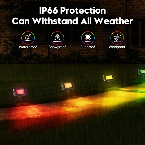 Tdlol 4 Pack Led Flood Light Outdoor, Rgb Flood Lights 2500Lm With App Control, Ip66 Waterproof, Music Sync, Timing, Dimmable 2700K 16 Million Colors Flood Lights Outdoor Decorations 250W Eqv #TOP3
