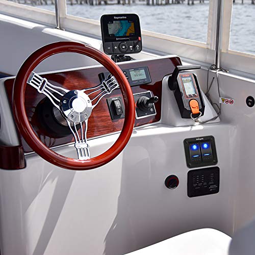 Nilight 90106B 2 Gang Rocker Switch Panel 5 Pin On Off Pre-Wired Rocker Switch Aluminum Panel Waterproof Switche Panel For 12V/24V Automotive Cars Marine Boats Atvs Trailers,2 Years Warranty , Blue #TOP6