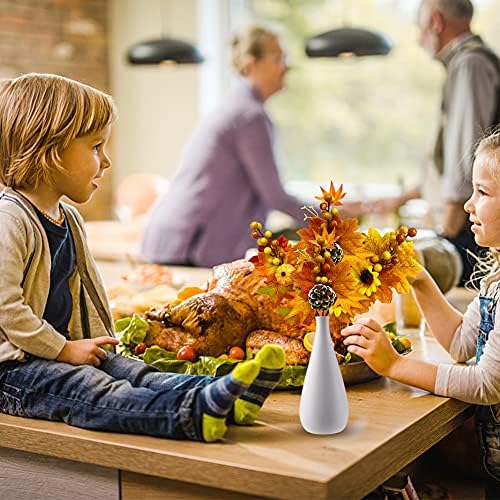 6 Pack Artificial Maple Leaves Branches Pumpkin Fall Stems for Vases Fake Berry Picks Fall Artificial Flower Decor Autumn Centerpieces Floral Arrangements Thanksgiving Harvest Day Party Decorations