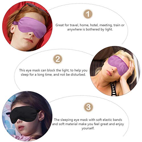 EXCEART 3 Stuks Luxe Zijde Eye Super Smooth Eye Night Eyeshade Blinddoek Voor Slapen Reizen Dutje Zwart Groen Paars - Image 5