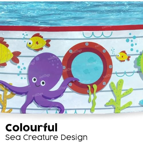 Image of Zest 4 Toyz Non-Inflatable Kids Swimming Pool with Printed Fish Design 5 Feet for Boys Girls Ages 3+