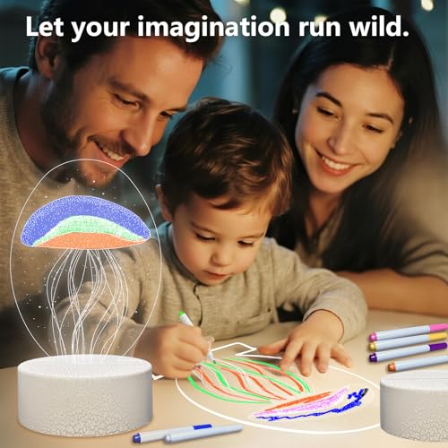Lámpara nocturna de arte DIY medusa 3D LED con control remoto miniatura 3