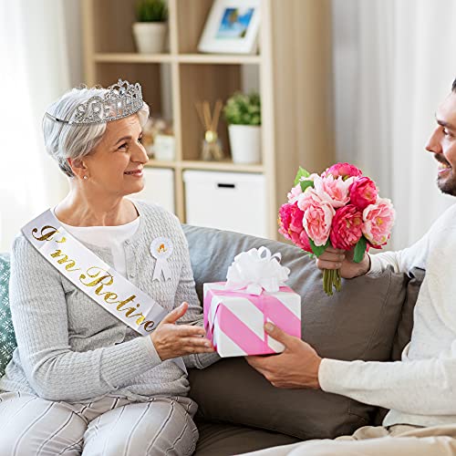 Peony Man 3 Pieces Retirement Party Set I’M Retired Sash Retired Tiara And Tinplate Badge For Women Retirement Party Supplies Decorations Gifts thumb #5