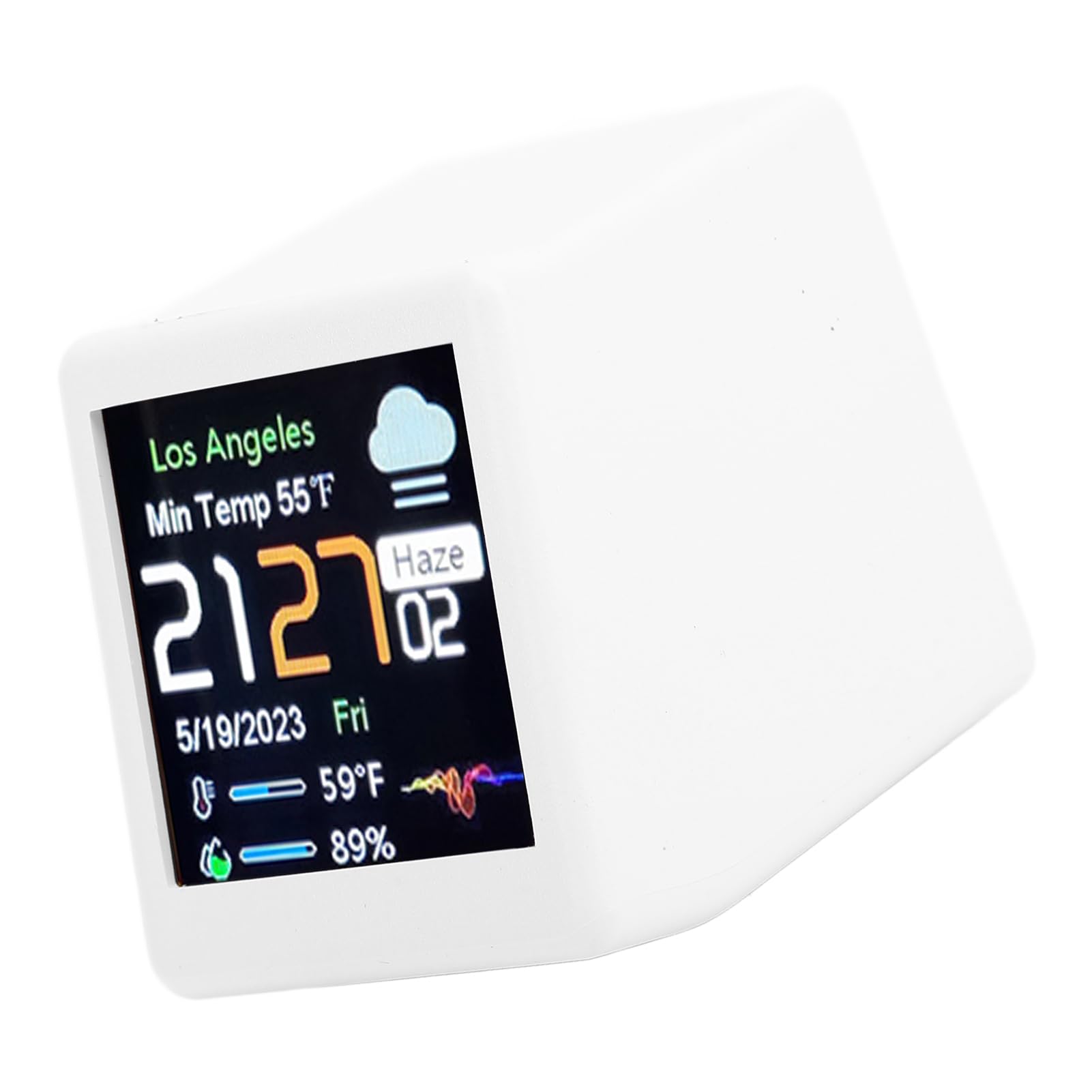Fafeicy Digital Dift Distop Electronic Clock Prognozowanie Prognozy Wsparcie WIFI WIFI dla Biurowych Plastiku (WHITE)