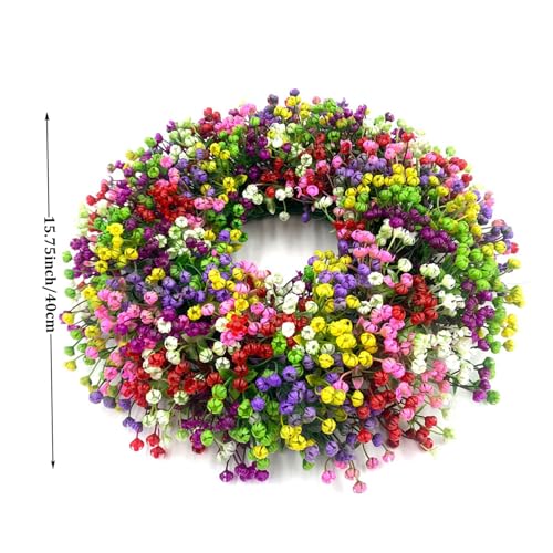 Coronas de primavera para puerta de entrada tipo gypsophila artificial de verano 6