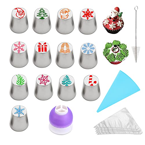 Christmas Russian Piping Tips Set - 13PCS Stainless Steel Frosting Nozzles For Cake & Cupcake Decorating - View #2