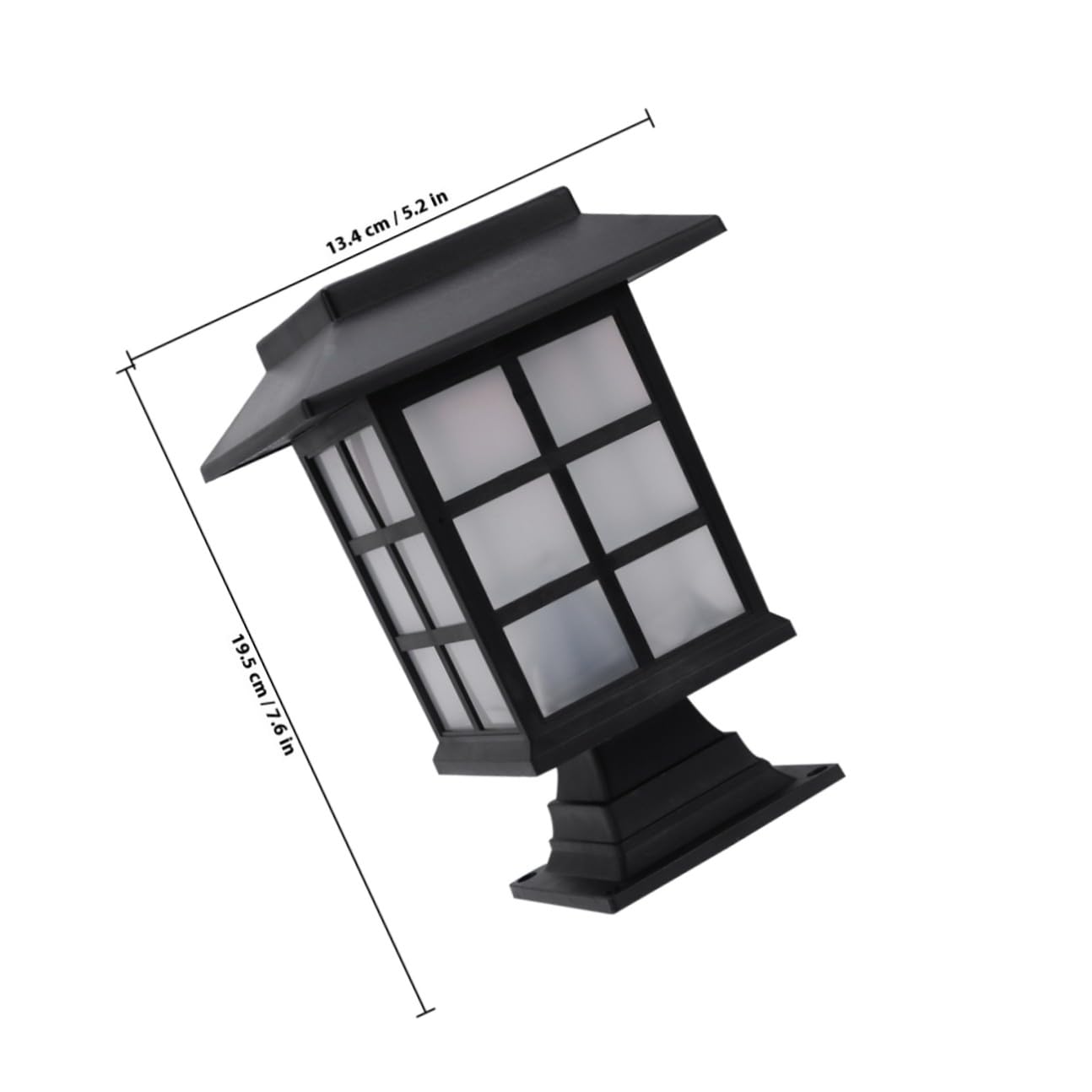 ULTECHNOVO Lampada Solare da Colonna per Giardino, 2 Pezzi, Nero Plastico