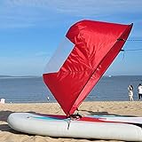 canoas inflables 【Calidad Premium】 La vela de kayak para viento está hecha de tafetán de poliéster fuerte, respetuoso con el medio ambiente, duradero, resistente y resistente. Las costuras tienen triple costura y el listón perimetral está hecho de un material compuesto virtualmente irrompible.