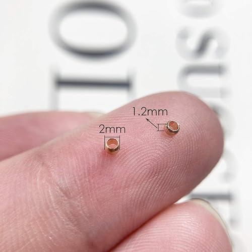 Miniatura 2 de 4000 cuentas redondas de metal de 0.079 pulgadas (0.079 in), topes espaciadores, extremos de abrazadera, espaciadores de cuentas de metal para hacer