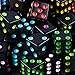 AUSTOR 100 Pieces Black Dice with Colorful Pips 6 Sided Square Corner Dices Come with a Free Storage Bag