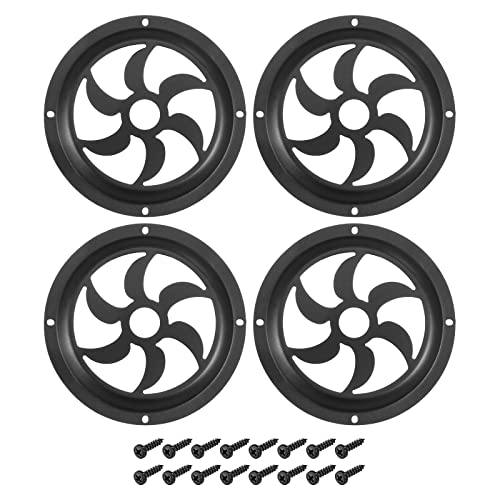 MECCANIXITY Speaker Cover 6.5 Inch Hollow Mesh Subwoofer Grill Guard Protector with Screws for Home Audio DIY Black 4 Pack