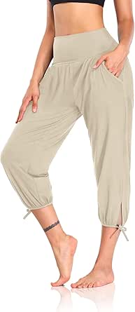 DIBAOLONG Womens Yoga Pants Capri Loose Workout Sweatpants Comfy Lounge Joggers with Pockets