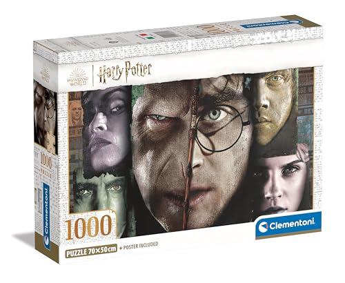Clementoni Puzzle Harry Potter - 1000 Pezzi - Puzzle Adulti, Poster Incluso, Puzzle Film Famosi, Divertimento Per Adulti, Made In Italy, 39855