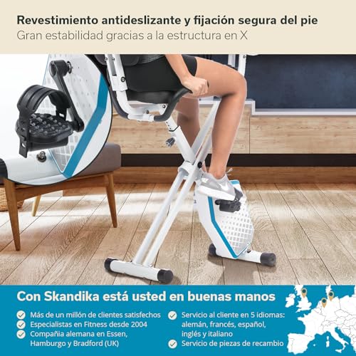 Miniatura 7 de Skandika Foldaway X-1000 Plus - Bicicleta Estática De Fitness - Plegable - Bluetooth Soporte De Tablet Blanco