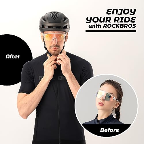 Image of ROCKBROS Photochromic Sports Sunglasses Professional Anti Fog - UV400 Goggles with Myopia Frame for Running Cycling Fishing