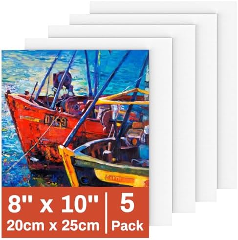 Lienzo para pintar 20 x 25 cm, 5 paquetes de lienzo en blanco de ...