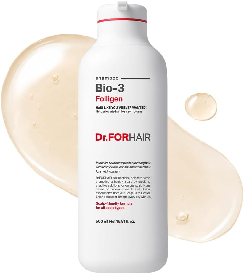 Folligen Bio-3 Shampoo | Korean Hair Care | Clarifying, Volumizing & Root Boost | For Hair Thickening & Fuller Looking, 16.91 fl oz