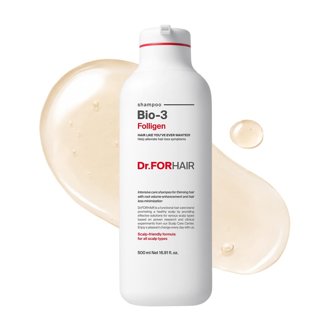 Dr.FORHAIR Folligen Bio-3 Shampoo | Korean Hair Care | Clarifying, Volumizing & Root Boost | For Hair Thickening & Fuller Looking, 16.91 fl oz