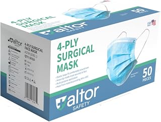 USA Made ALTOR 4-Ply ASTM Level 3 Disposable Premium Face Masks, Super Soft & Comfortable, Great for Home, Work & Going Out
