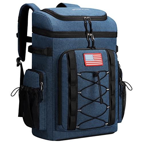 Maelstrom Cooler Backpack,50 Can Insulated Soft Backpack Cooler,Portable Lightweight Leakproof Cooler Bag,Large Capacity Beach Cooler,Waterproof Lunch Backpack For Men Women-Blue #TOP11