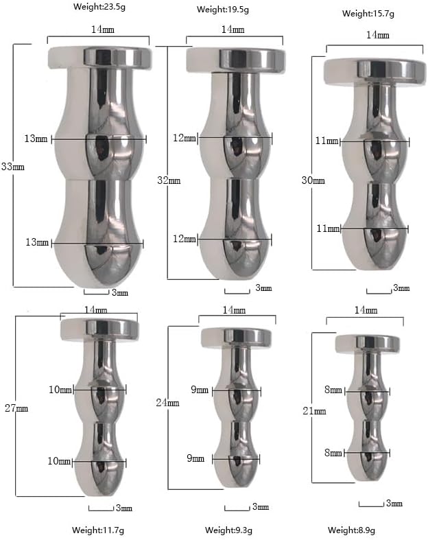 Short Hollow Urethral Sound Stainless Steel Urethral Dilators with Bead Penis Plug Catheter Sounds Sex Toy Masturbation Rod for Men(9mm)