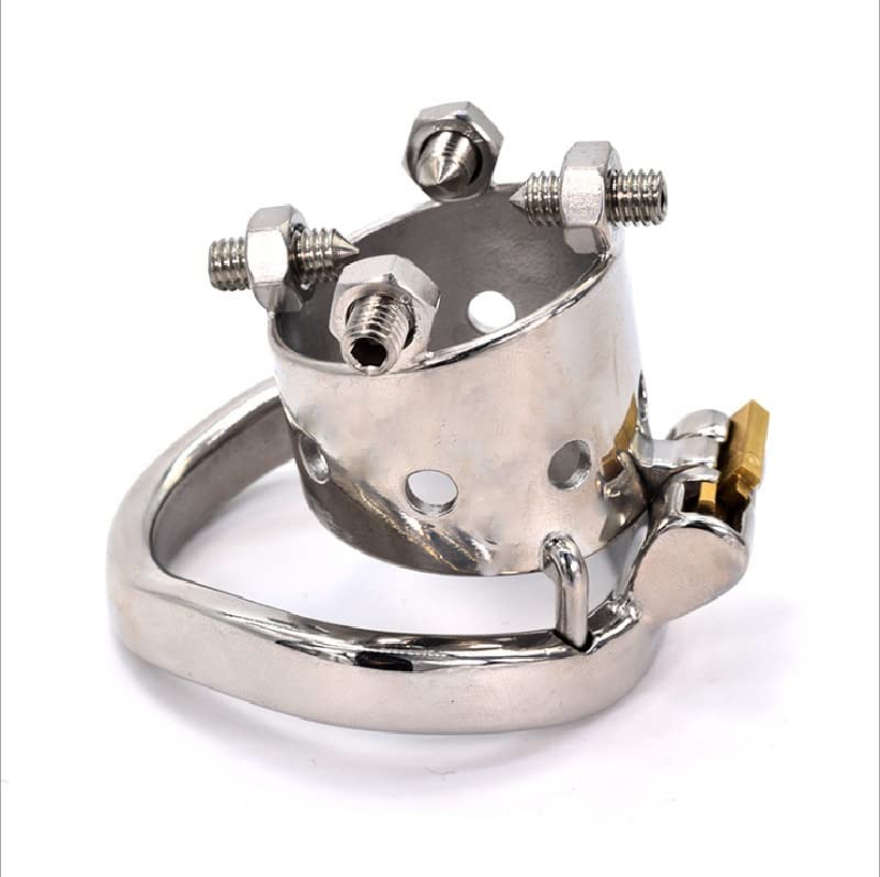 Keuschheitsgürtel, Penis Lock Birdcage Short Head Vier-Corner Nieten Sexkontrolle Keuschheit Gerät, Keuschheitsgürtel (Size : 45mm)