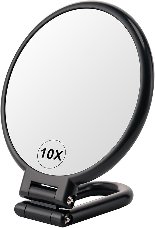 Espelho de mão BOOMIBOO com aumento de 10x e duas faces