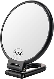10X Magnifying Mirror, Double-Sided Handheld Travel Makeup Mirror